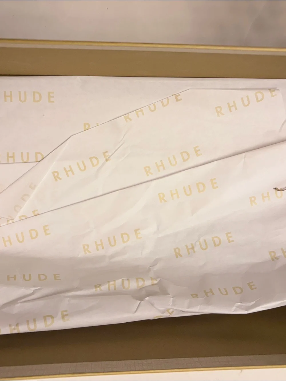 Rhude Men’s Light Gray & Cream Suede Nylon Sneakers
